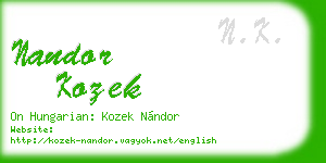 nandor kozek business card